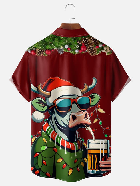 Men's Christmas Funny Graphic Short Sleeve Hawaiian Shirt